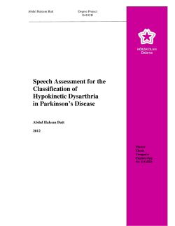 Speech Assessment for the Classification of Hypokinetic Dysarthria