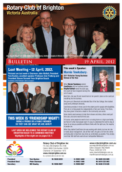 bulletin 19 april, 2012 - Rotary Club of Brighton