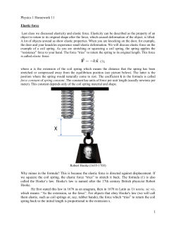 Physics 1 Homework 11 Elastic force Why minus in the formula