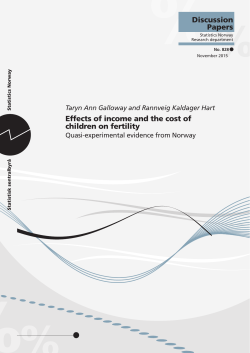 Effects of income and the cost of children on fertility Quasi