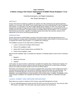 A Silver Lining in the Cloud Deployment of SAS