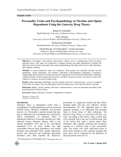 Personality Traits and Psychopathology in Nicotine and Opiate