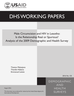 Male Circumcision and HIV in Lesotho: Is the Relationship Real or