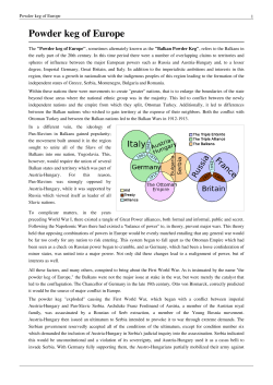 Powder keg of Europe