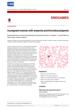 A pregnant woman with anaemia and thrombocytopenia