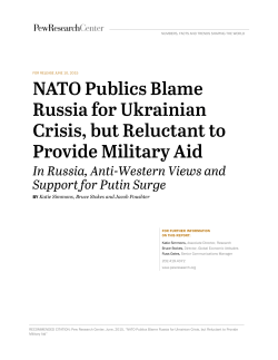 NATO Publics Blame Russia for - Pew Global Attitudes Project
