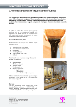 Chemical analysis of liquors and effluents