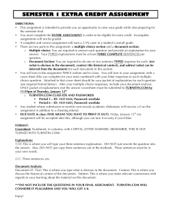 semester 1 extra credit assignment