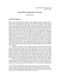 Sugar Policies: Opportunity for Change Executive Summary