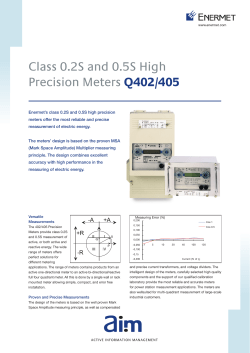 Class 0.2S and 0.5S High Precision Meters Q402/405