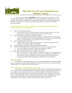 The enclosed Recommended Residential Street Tree List is divided
