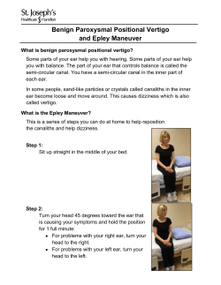 Benign Paroxysmal Positional Vertigo and Epley Maneuver