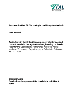 Agriculture in the 3rd millennium