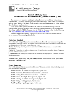 (EA)/Credit by Exam (CBE) - The University of Texas at Austin