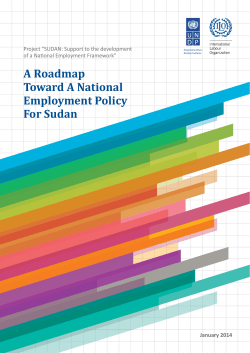 A Roadmap Toward A National Employment Policy For Sudan