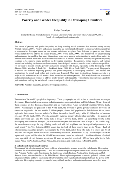 Poverty and Gender Inequality in Developing Countries