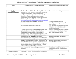 Characteristics of Promotion and Continuing