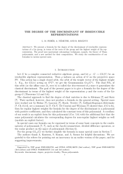 THE DEGREE OF THE DISCRIMINANT OF IRREDUCIBLE