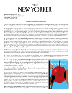 Inside the Annual Summer Fiction Issue The New Yorker`s annual