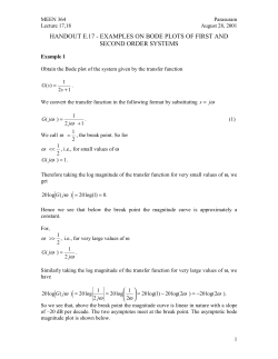 EXAMPLES ON BODE PLOTS OF FIRST AND SECOND ORDER