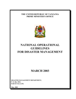 national operational guidelines for disaster management march 2003