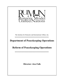 Department of Peacekeeping Operations Reform of Peacekeeping