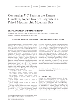 Contrasting P&ndash;T Paths in the Eastern Himalaya