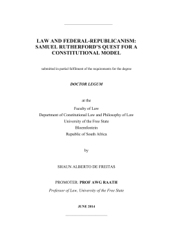 law and federal-republicanism: samuel rutherford`s quest for a