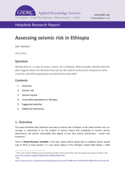 Assessing seismic risk in Ethiopia