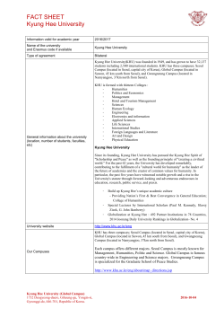 FACT SHEET Kyung Hee University