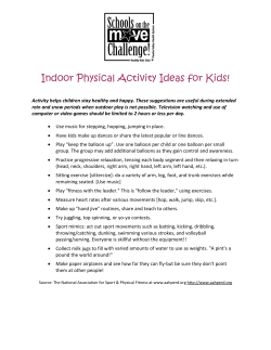 Indoor Physical Activity Ideas for Kids!