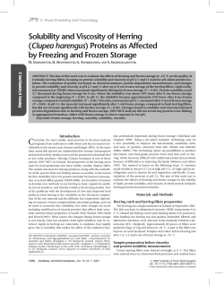 Solubility and Viscosity of Herring (Clupea harengus) Proteins as