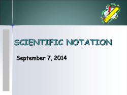 SCIENTIFIC NOTATION