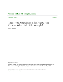 The Second Amendment in the Twenty
