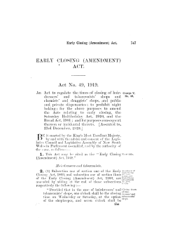 EARLY CLOSING (AMENDMENT)