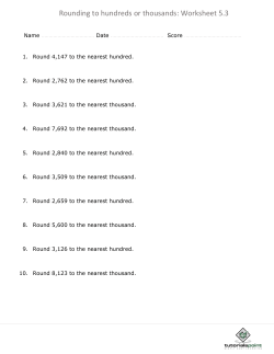 Rounding to hundreds or thousands: Worksheet 5.3