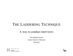 The laddering technique