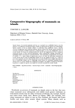 Comparative biogeography of mammals on islands
