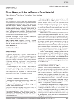 Silver Nanoparticles in Denture Base Material