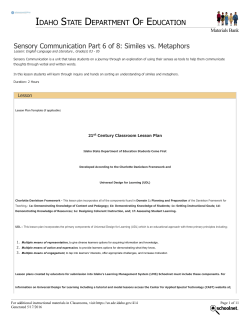 Sensory Communication Part 6 of 8: Similes vs. Metaphors