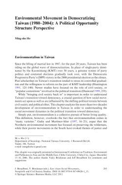 Environmental Movement in Democratizing Taiwan (1980&ndash;2004): A