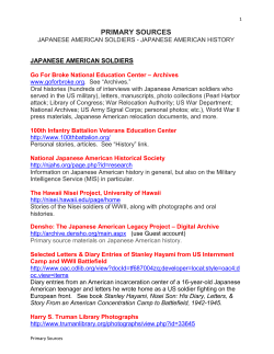 primary sources - Go For Broke National Education Center