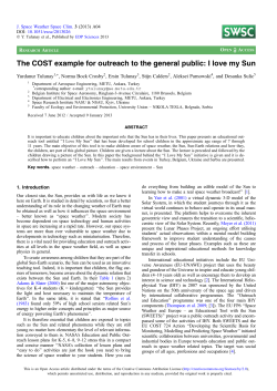 The COST example for outreach to the general public: I love my Sun