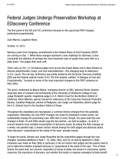 Federal Judges Undergo Preservation Workshop at EDiscovery