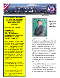 MAMA ROSA`S - Democrats of Southwest Riverside County