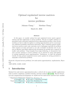 Optimal regularized inverse matrices for inverse