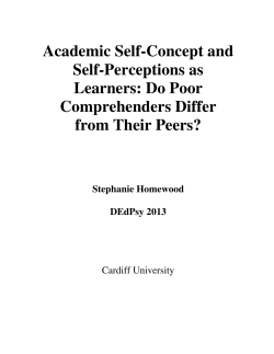 Academic Self-Concept and Self-Perceptions as Learners