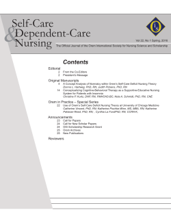 Self-Care Dependent-Care Nursing