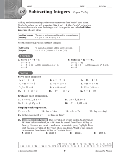 Subtracting Integers