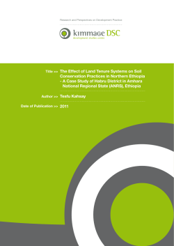 The Effect of Land Tenure Systems on Soil Conservation Practices